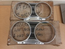 GM NOS 1967 Chevy Chevelle & El Camino Headlamp Headlight Bezel Pair picture