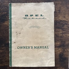 Opel Rekord Owners Manual English 1960 Edition Original picture