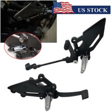 Pair Motorcycle Shift Lever Frontset Foot Peg Bracket Footrest Pedal Adjustable picture