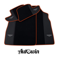 AutoWin Brand Black Floor Mats for Bentley Continental GTC 2018-2023 Red Trim picture