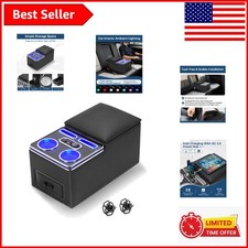 Stylish Black Center Console with Fast Charger & Ambient LED - Fits All Vehicles picture