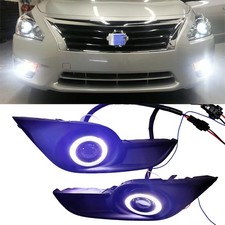 White Halo LED DRL Fog Lights Angel Eye Ring Kit For 2013-2015 Nissan Altima L&R picture