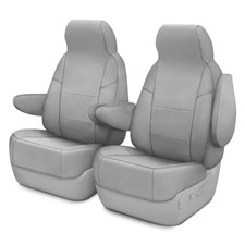 For GMC C2500 Suburban 92-94 Genuine Leather 1st Row Gray Custom Seat Covers picture