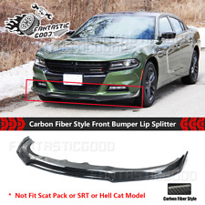 For Dodge Charger GT SXT RT 2015-2023 Carbon Fiber Style Front Bumper Lip V3 Kit picture