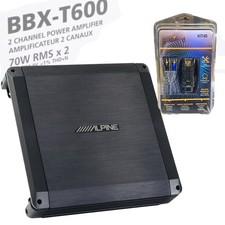 Alpine BBX-T600 2 channel Car Speaker Amplifier 600 Watts Peak 4 Gauge Wire Kit picture