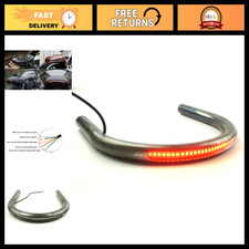 Retro Motorcycle Cafe Racer Seat Frame Hoop with LED Brake Light & Turn Signal - picture