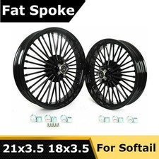 Fat King Spoke Wheels Rims 21x3.5 18x3.5 for Harley Softail Slim FLSL 2012-2021 picture