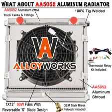3Row Aluminum Radiator Shroud Fan Relay For Double Pass Dragster Roadster picture