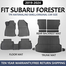 Floor Mats Cargo Liners Trunk Mat For 2019-2024 Subaru Forester Anti-Slip TPE picture