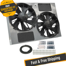 Derale 16927 High Output Dual 12'' Electric RAD Fan/Steel Shroud Kit picture