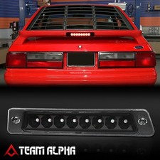 Fits 1987-1993 Mustang w/Spoiler[Black/Clear]LED Third 3rd Brake Light Tail Lamp picture
