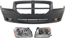 Front Bumper Cover for Dodge Magnum 2005-2007, 3-Piece Kit with Headlights, picture