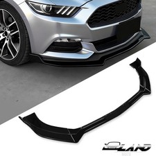 For 2015-2017 Mustang Front Lip Spoiler 3-Piece Glossy Black Aerodynamic Upgrade picture