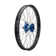 Tusk Impact Complete Front Wheel 17 x 1.40 Black / Blue - Suzuki and Yamaha 85cc picture