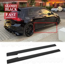 For VW Golf R GTI MK7 MK7.5 2012-2020 WD Style Gloss Black Side Skirt Extension picture