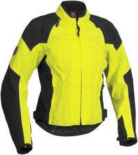 NOS FIRSTGEAR 515968 CONTOUR TEX WATERPROOF JACKET DAYGLO BLACK SIZE WOMENS LG picture