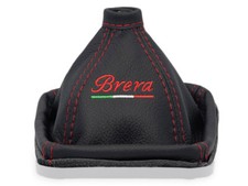 FOR ALFA ROMEO BRERA 05-10 GEAR SHIFT BOOT GAITER LEATHER EMBROIDERY RED flag picture