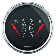 AutoMeter 1413 Designer Black Air-Core Dual Gauge, 3-3/8 Inch picture