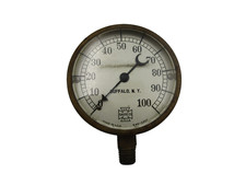 US Gauge Co. Vintage 100 lbs Pressure Gauge - Crescent Needle picture