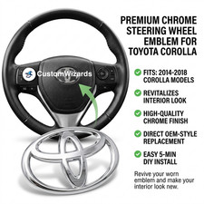 Toyota Steering Wheel Emblem Corolla Auris Hilux Camry 4Runner Highlander Tacoma picture