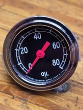 Vintage NOS Stewart Warner Oil Pressure Gauge 0-80psi NEW picture