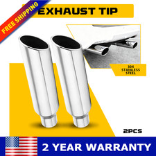 2 PCS Polished Stainless Steel Exhaust Tip 2.5