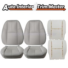 For 2007-2014 Chevy Silverado 1500 2500 Front Bottom-Top Seat Cover Gray&2x Foam picture