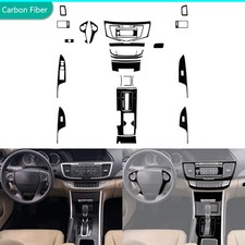 37Pcs Glossy Piano Black Full Interior Trim Kits For Honda Accord Sedan 2014-17 picture
