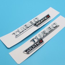 2pcs 3D TURBO 4MATIC+ Plus For AMG A220 E53 GLE53 Fender Emblem Chrome Black picture