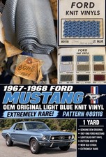 1967–1968 FORD MUSTANG 🐴ORIGINAL OEM Lt Blue KNIT VINYL  NOS Very RARE #80118 picture