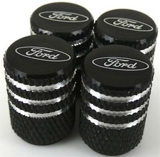 4x Ford Tire Valve Stem Caps For Car Truck Universal Fitting Black  picture