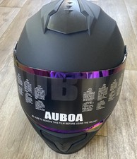 Auboa Matte Black Motorcycle Helmet - Tinted Visor, Size Small picture