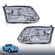 White LED Tube Projector Headlights Lamps For 2009-2012 Dodge Ram 1500 2500 3500 picture