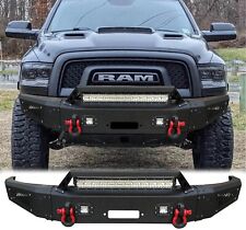Vijay New Steel Front Bumper W/D-Rings&LED Lights For 2015-2018 Ram 1500 Rebel picture