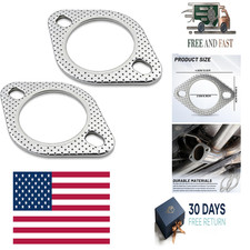 2PCS Car Exhaust Gasket, Exhaust Flange Gasket, Ultra Seal 2-Bolt 2.5-Inch picture