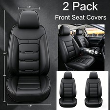 2 Pack Car Front Seat Covers For Pickup Truck PU Leather Cushion Pad Protectors picture