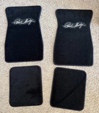 NOS Carroll Shelby Mustang Embroidered Signature Black Floor Mat Set picture