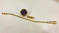 BRASS TUBE 1984 - 1999 Harley Big Twin EVO Oil Pressure Gauge Mount bobber BLACK picture