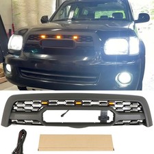 Black Front Grille Fit For Toyota Sequoia 2005 2006 2007 Bumper Grill With Light picture