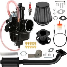Black VM22 Carburetor Exhaust Pipe Muffler Kit For Predator 212cc CT200U GX160 picture