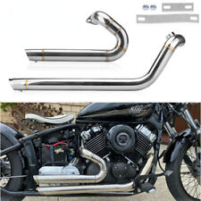 Shortshots Staggered Exhaust Pipes Chrome For Yamaha V star 650 XVS650 Dragstar picture