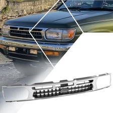 For 96-99 Nissan Pathfinder OE Style Chrome/Argent Grille Shell w/Badge Slot picture