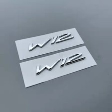 Chrome Bentley W12 Logo Continental GT Badge Script Fender Back Brand New (2pc) picture