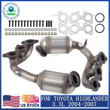 For 2004 2005 2006 2007 Toyota Highlander 3.3L Catalytic Converters BANK 1 & 2 picture