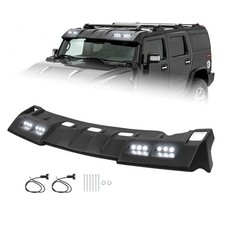 Front Roof Sun Visor Spoiler Wing With Lights Fiberglass For 2003-2009 Hummer H2 picture