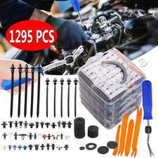 1295Pcs Car Retainer Clips Auto Fasteners Push Trim Clips Pin Rivet Bumper Kit picture