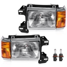 CLERYYE Headlight Assembly Pair for 1987-1991 Ford Bronco F150 F250 F350 Halogen picture