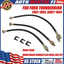 For 1962-1963 Early 1964 Ford Thunderbird Front Rear Drum Brake Rubber Hose Kit picture