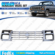 For 1982-1986 Ford F-150 F-250 F-350 Bronco Front Grille & Headlight Bezel Set picture