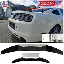 For 10-14 Mustang GT Spoiler G1 2 Pcs Gloss Black Decklid Gurney flap Wickerbill picture